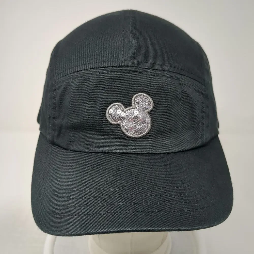 Disney Parks 5 Panel Black One Size Mickey Mouse Sequin Slideback Adjustable Hat